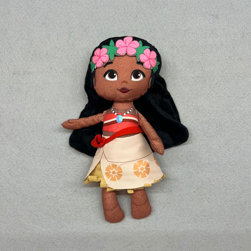 Disney Moana Plush Doll Just Play Soft Stuffed Toy Flower Crown 11 inch